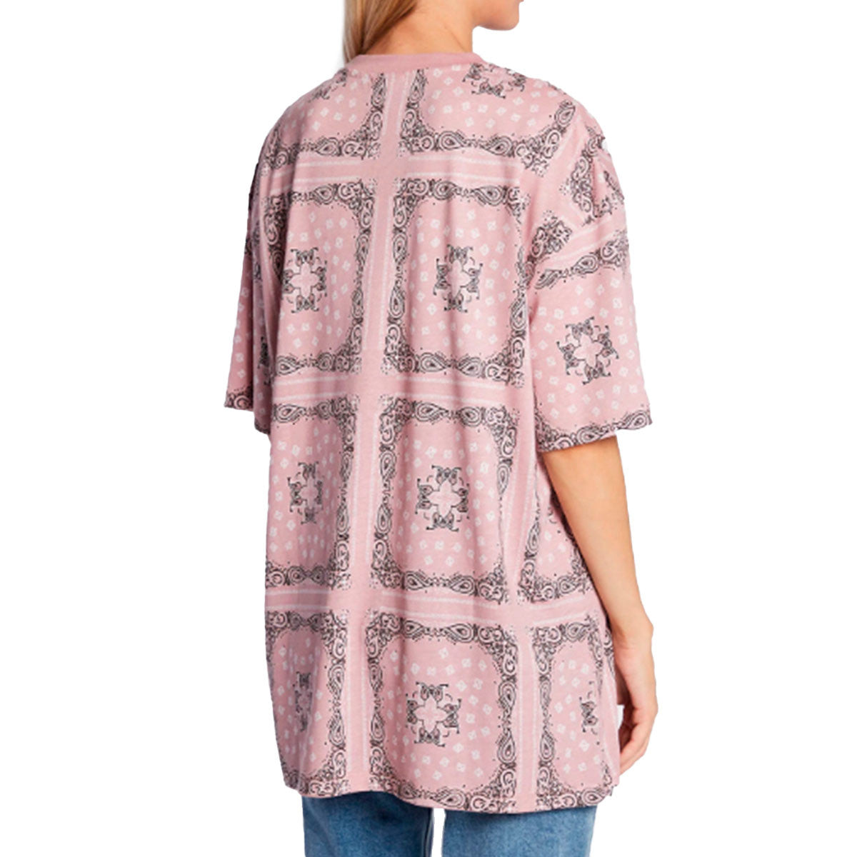 karl kani camiseta small signature paisley rosa claro
