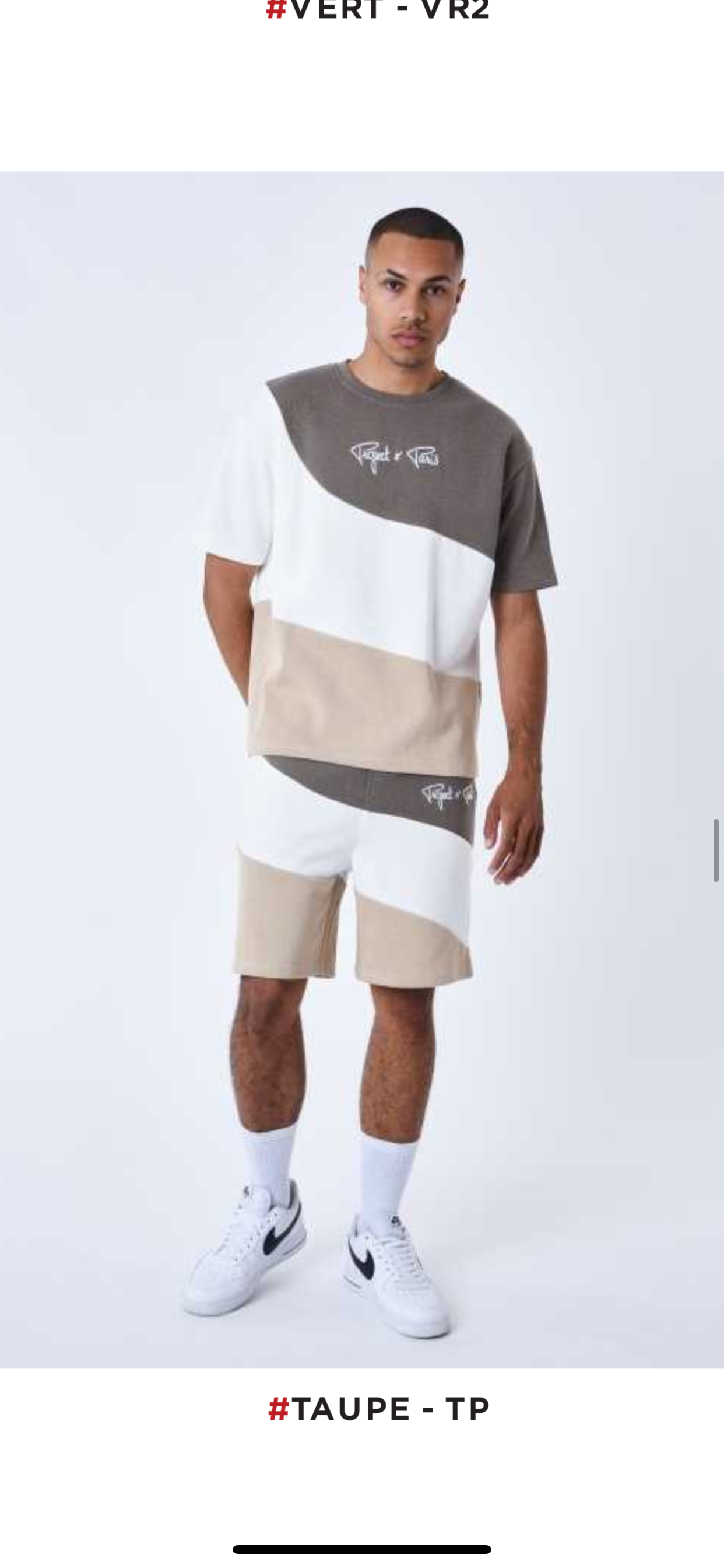 project x paris bermuda de tres tonos beige blanco