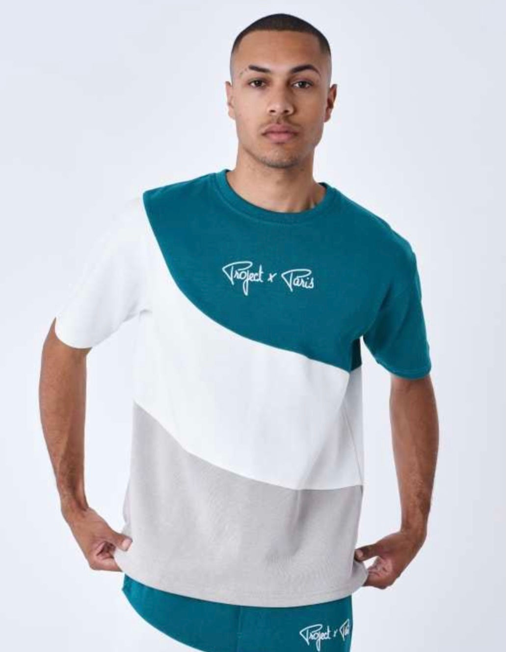 project x paris camiseta tricolor verde blanco