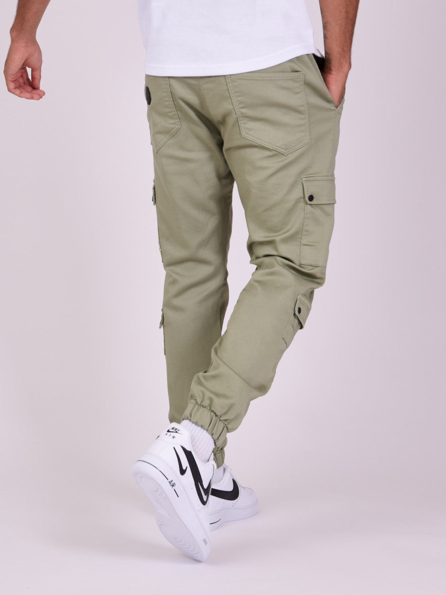 project x paris pantalón multi pocket cargo jean khaki