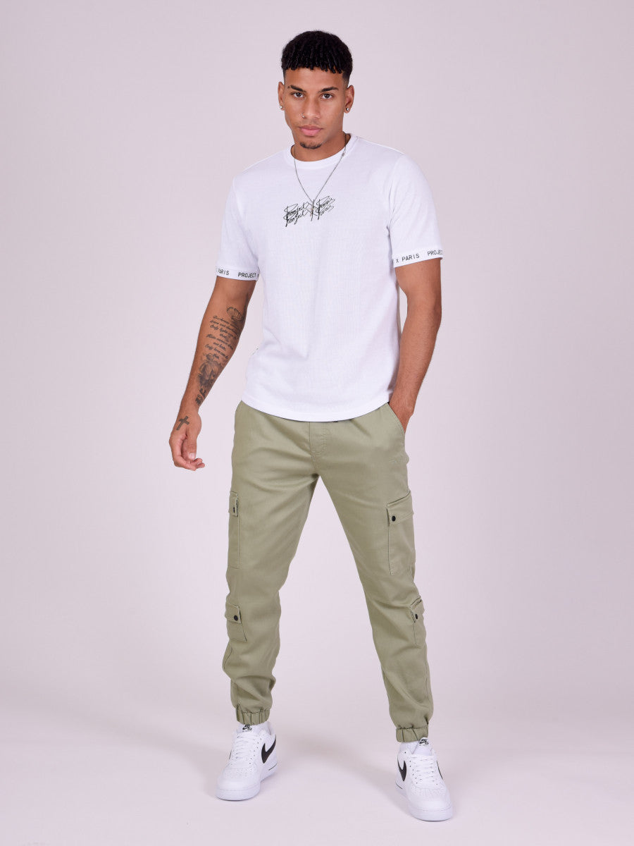 project x paris pantalón multi pocket cargo jean khaki