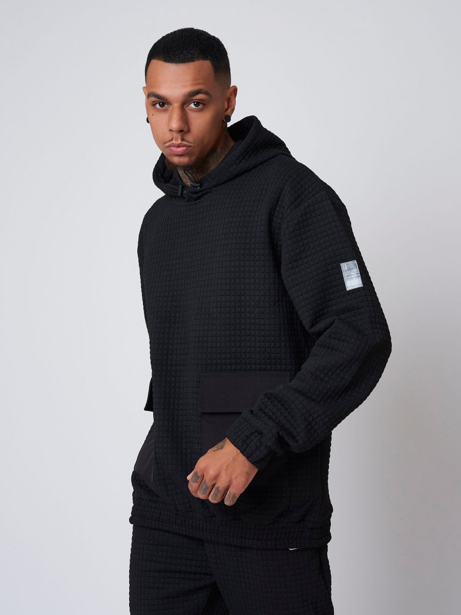 project x paris Sudadera suelta acolchada cuadrada - Negro