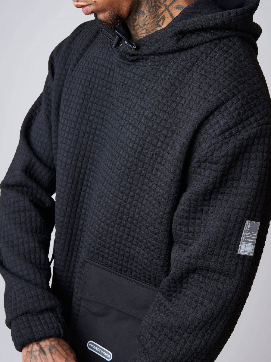 project x paris Sudadera suelta acolchada cuadrada - Negro
