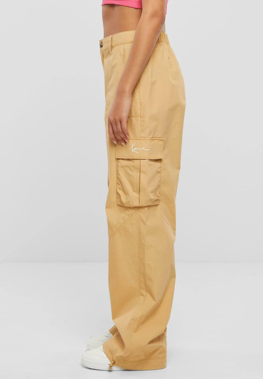 karl kani pantalon small signature washed cargo sand