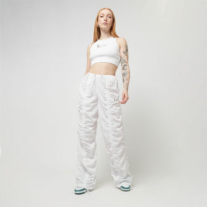 karl kani pantalon Small Signature Gathering Parachute Pants white