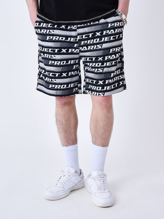 project x paris bermuda bañador con estampado de carreras de coches - Negro