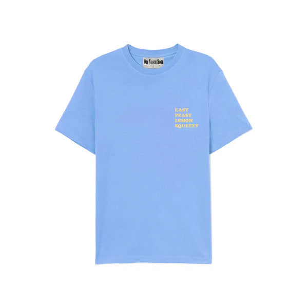 on vacation camiseta lemon squeezy ligth blue