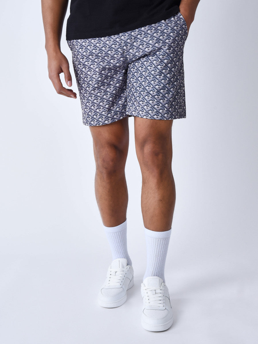 project x paris bermuda Bañador corto estampado graphic Gaze - Gris