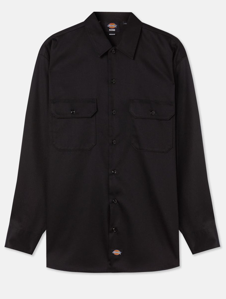 dickies camisa manga larga  work shirt rec black