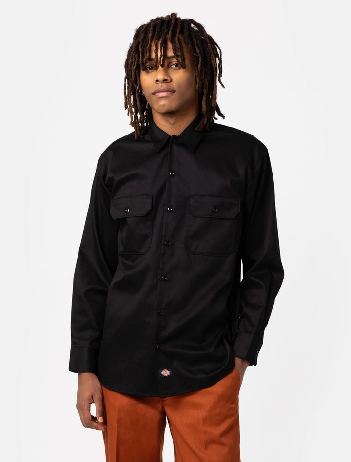 dickies camisa manga larga  work shirt rec black