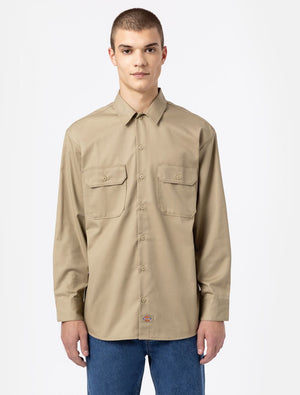 dickies camisa manga larga work shirt rec khaki