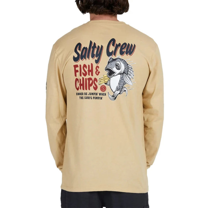 salty crew camiseta manga larga fish and chips premium