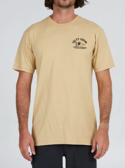 salty crew camiseta fishing charters camel