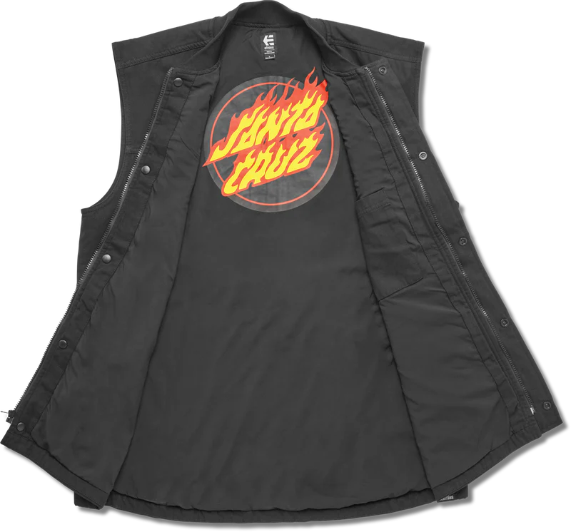 etnies x santa cruz chaleco flame vest black