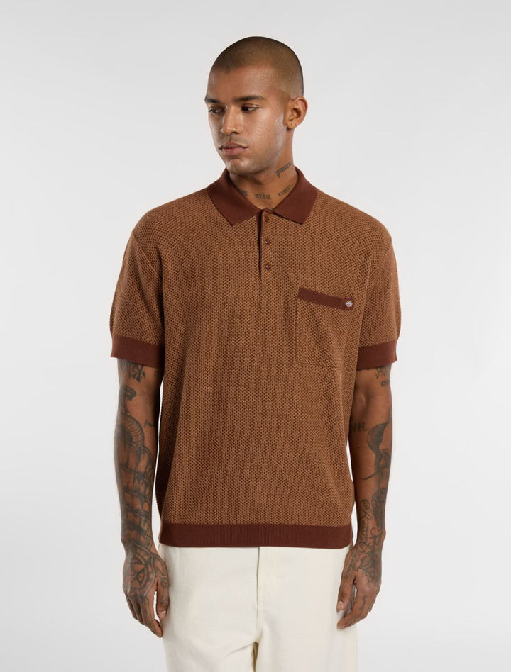 dickies polo rocky knit oak buff