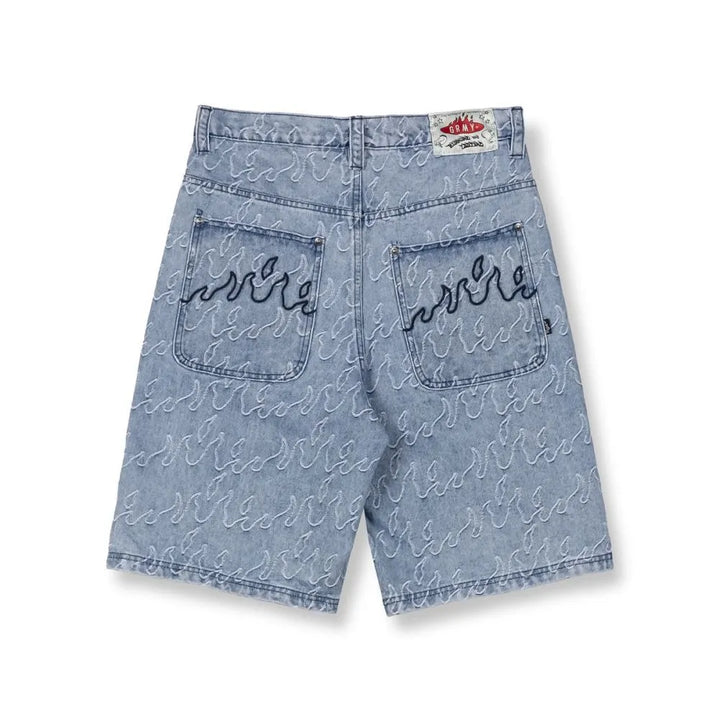 Grimey bermuda Sweet Science Baggy Jacquard Light Washed Black