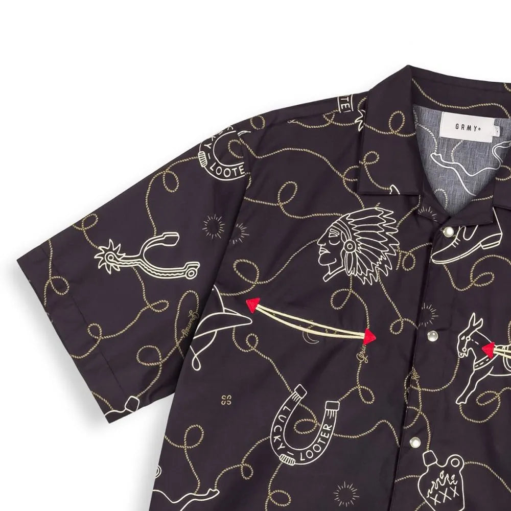grimey Camisa  Lone Hand Button Up Black