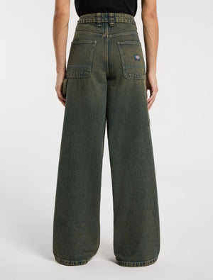 dickies pantalón x loose denim carpenter verde