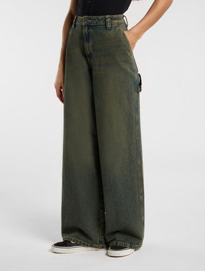 dickies pantalón x loose denim carpenter verde