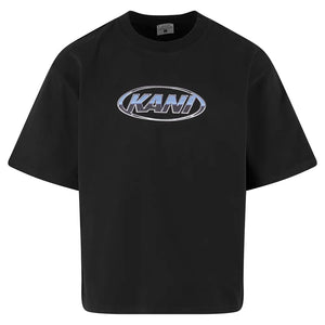 karl  kani camiseta wove signature chrome logo crop black