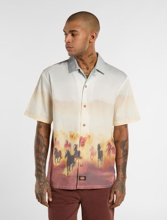 dickies camisa running wild oak buff