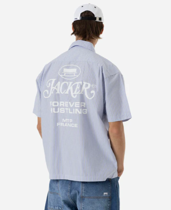 jacker camisa collective stripe shirt blue