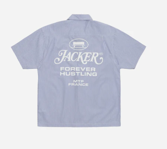 jacker camisa collective stripe shirt blue