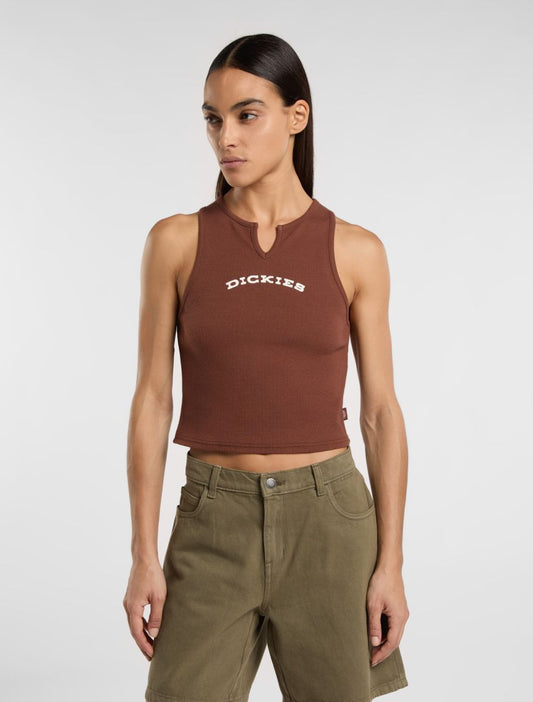 dickies camiseta mujer neck top cappuccino
