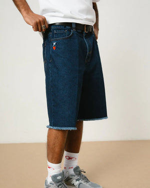 we are not friends bermuda denim raw jorts