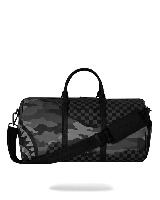 sprayground bolso split up camo tear duffle large