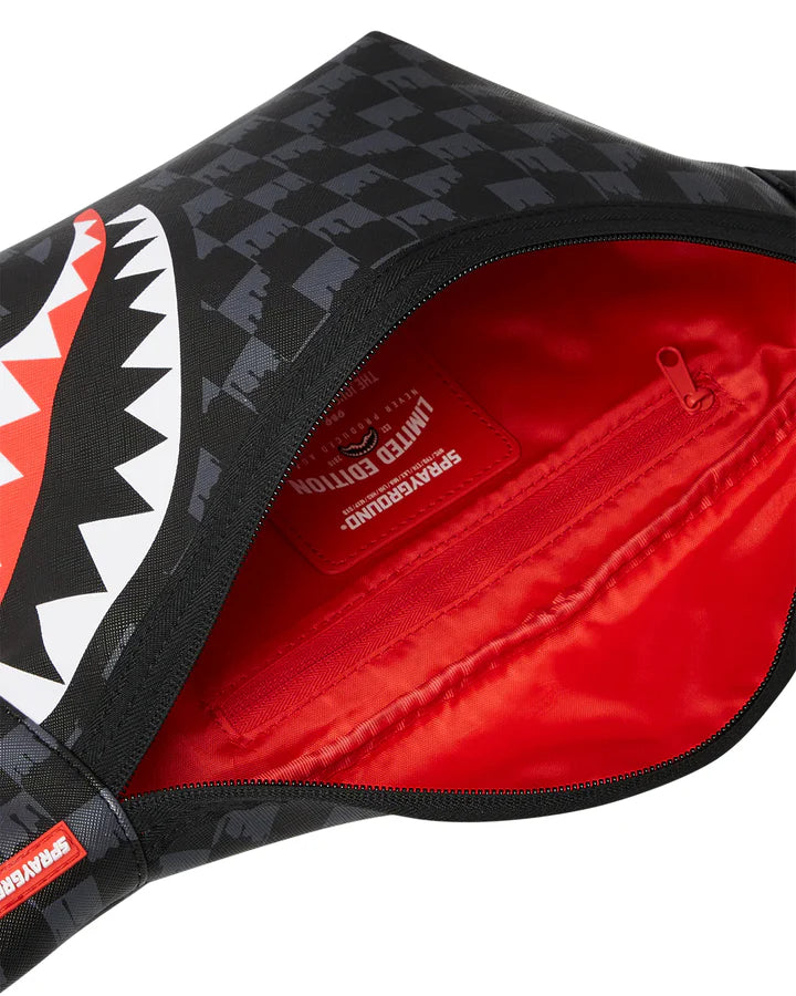 sprayground riñonera drip check shark crossbody savvy