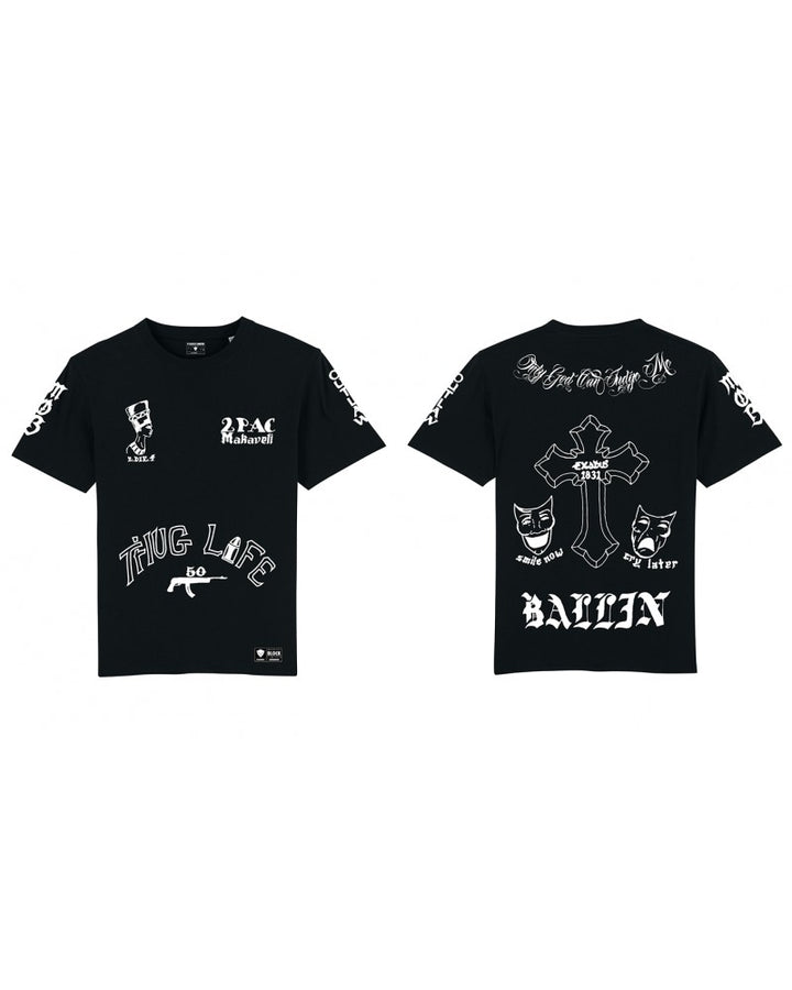 Block Limited camiseta Thug Life Tattoos Ltd Tshirt - Black