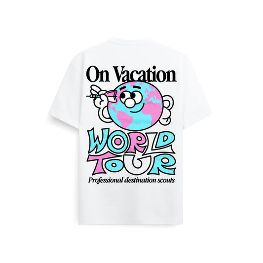 on vacation camiseta world tour white