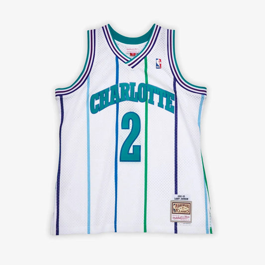 mitchell & ness camisilla charlotte hornets larry jhonson