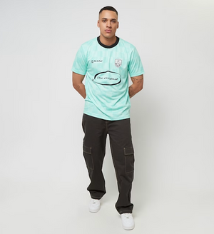 karl kani camiseta og sport star check trikot light blue black