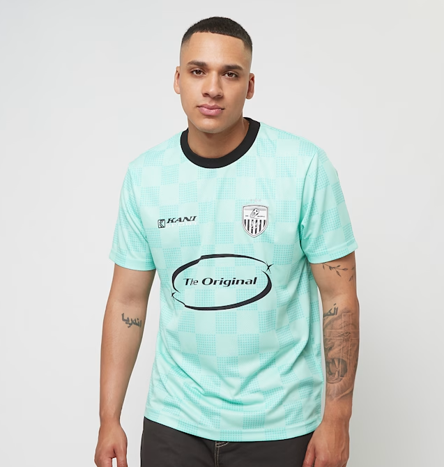 karl kani camiseta og sport star check trikot light blue black