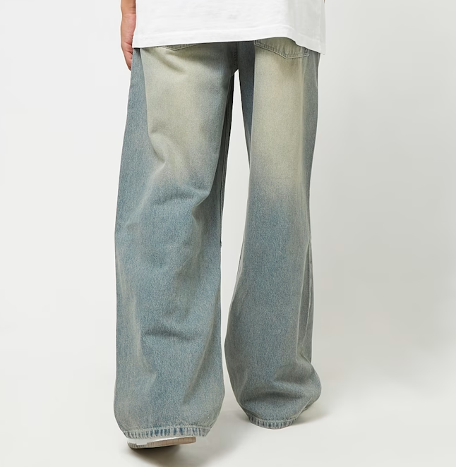 karl kani pantalon denim baggy pant blue sand