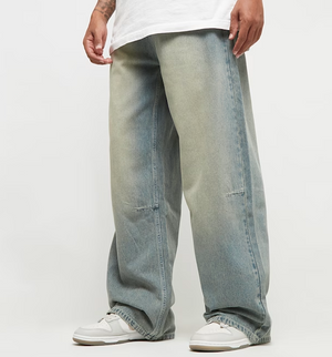 karl kani pantalon denim baggy pant blue sand