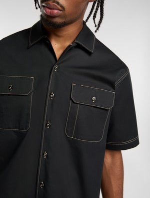 dickies camisa riverbend work shirt black