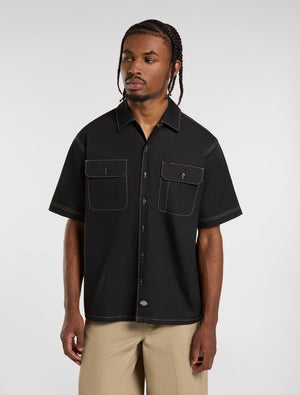 dickies camisa riverbend work shirt black