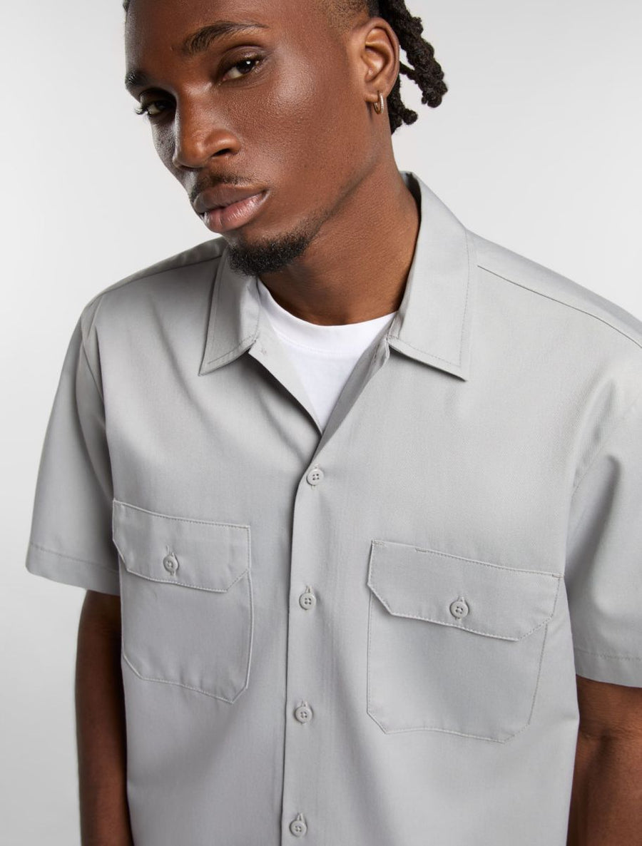 dickies camisa work shirt ss rec ultimate grey