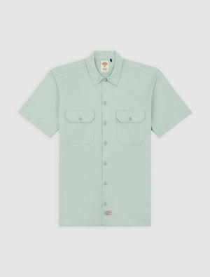 dickies camisa work shirt ss rec icerberg green