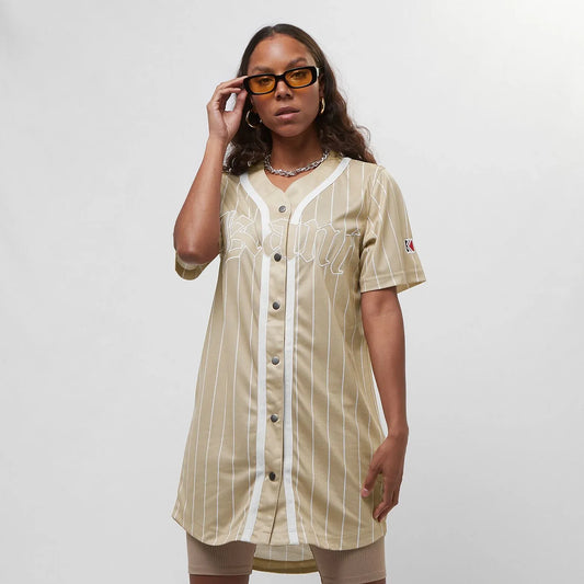 karl kani vestido woven signature old english baseball