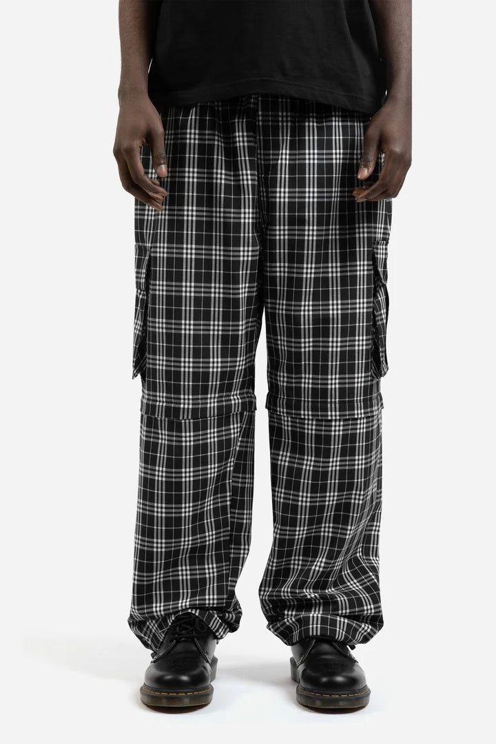 wasted paris pantalón yard tartan hunter black
