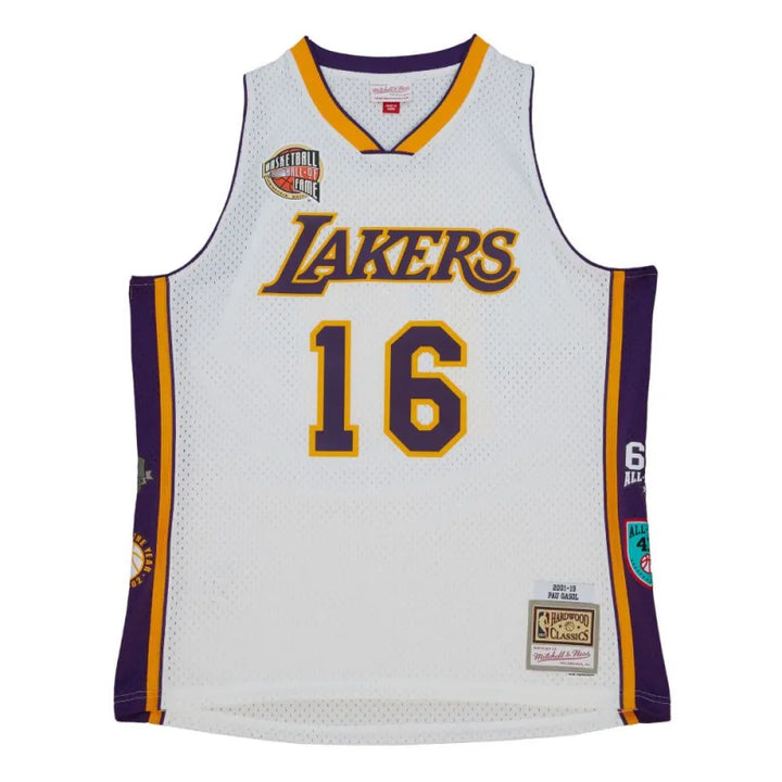 mitchell & ness camisilla los angeles lakers pau gasol  2001--19 blanca