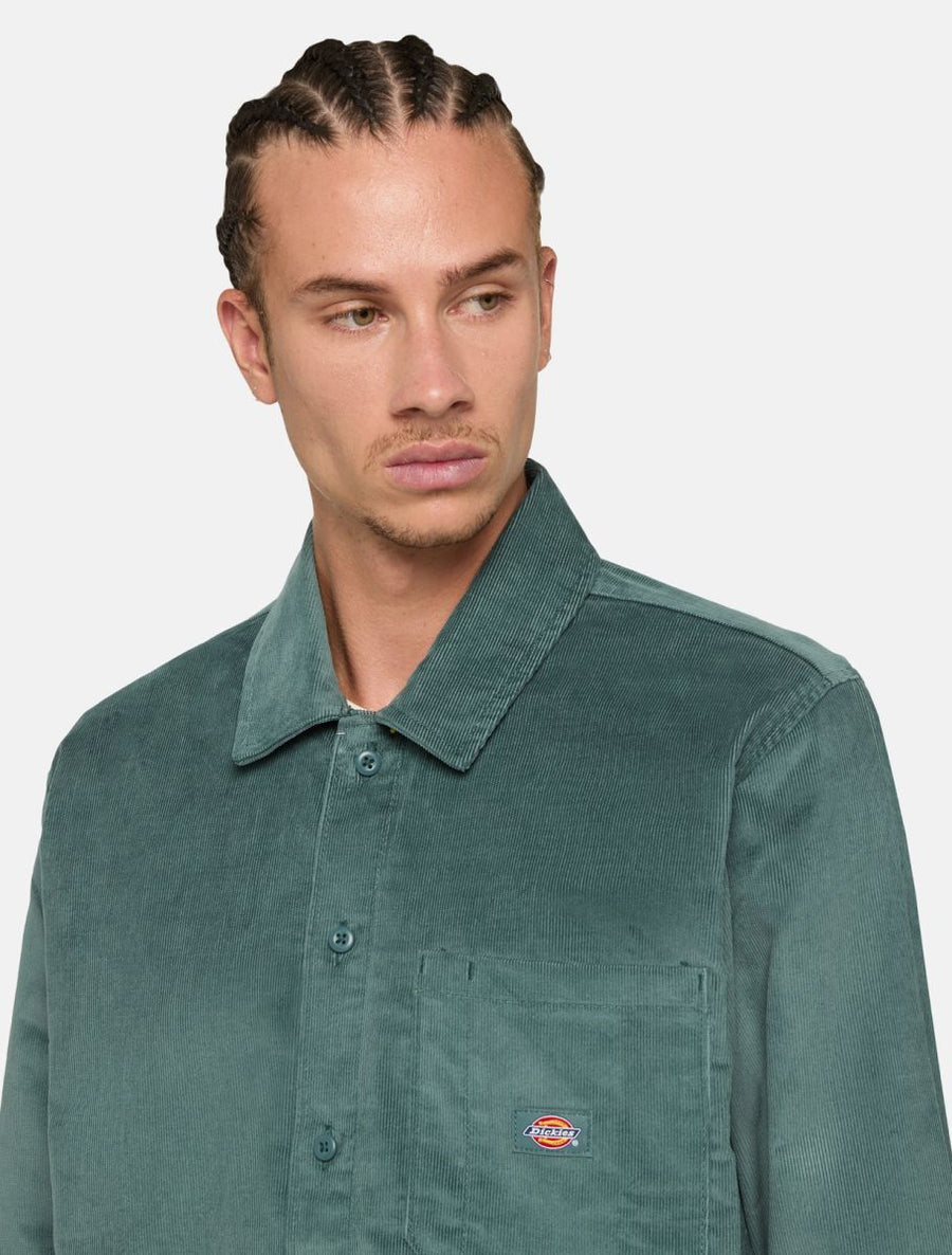 dickies camisa corduroy shirt ls lincoln green