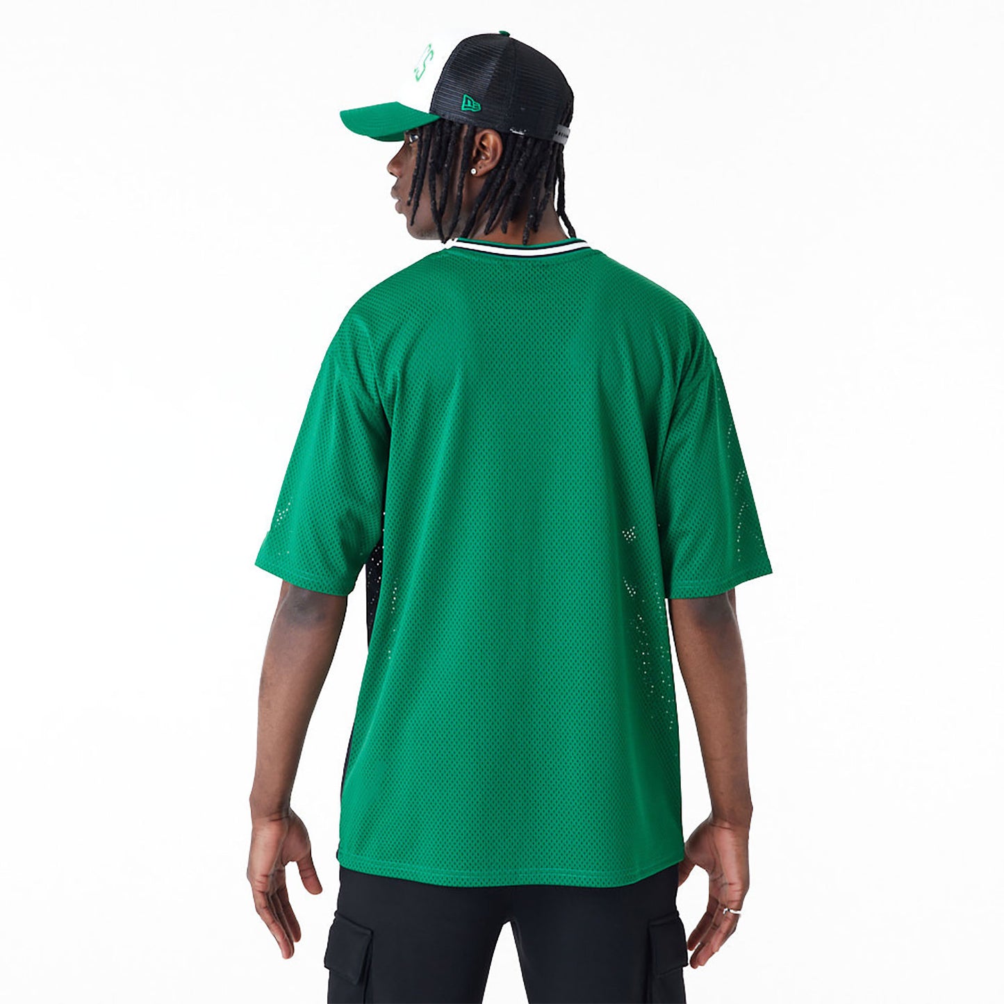 new era camiseta mesh oversized boston celtics NBA arch graphic