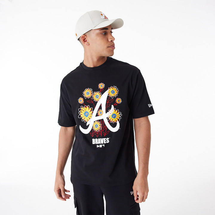new era camiseta atlanta braves MLB floral logo oversized