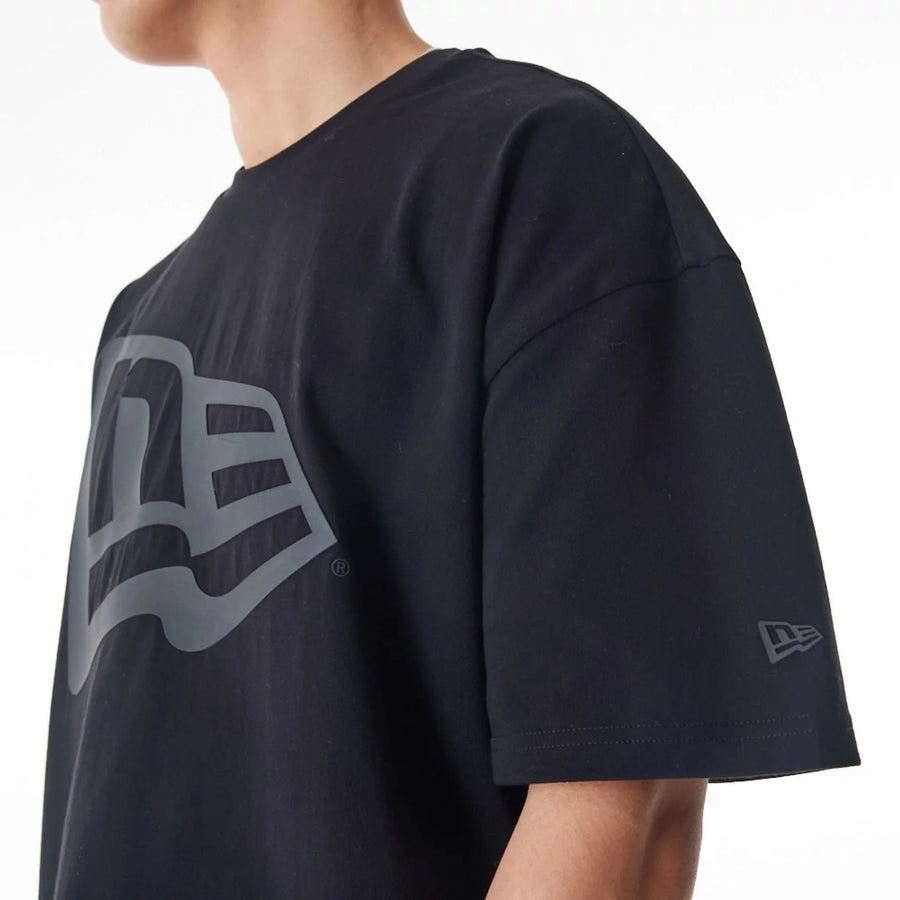 new era camiseta oversized new era flag black