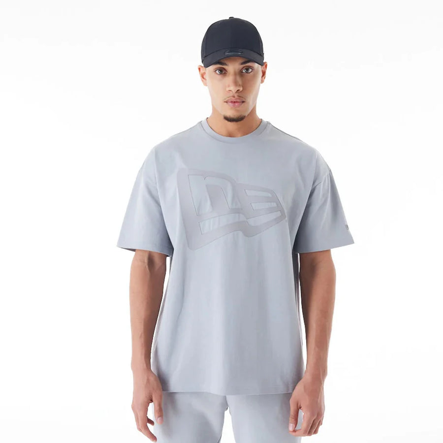 new era camiseta oversized new era flag gris